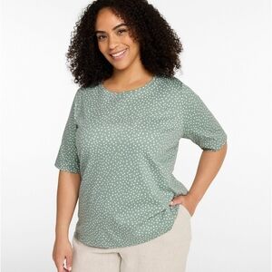 Women's L.L.Bean Jewelneck Tee, Elbow-Sleeve Print